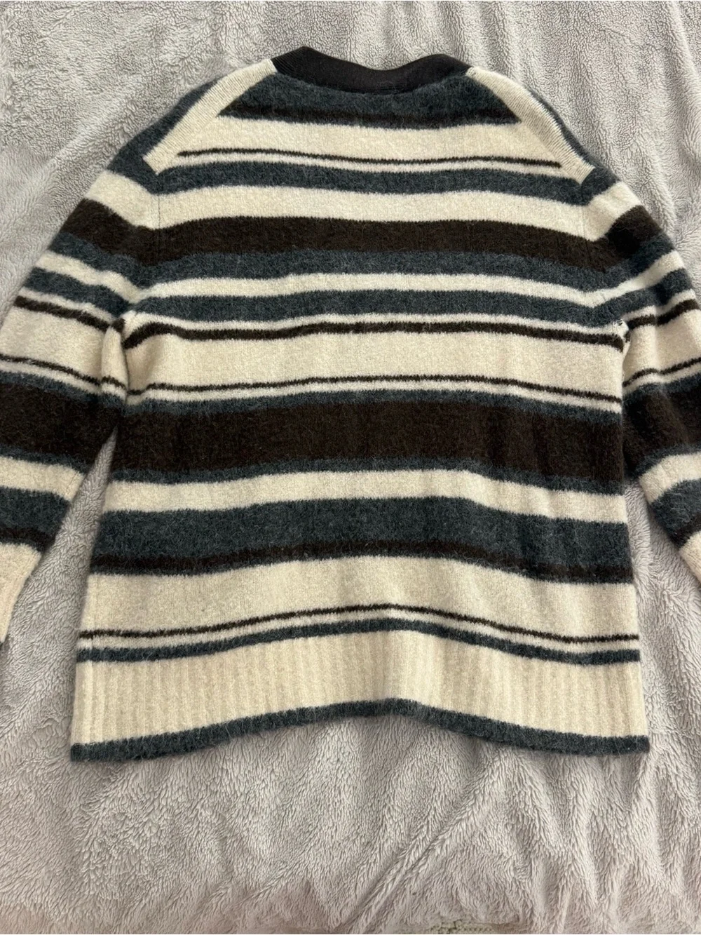Everlane the Superfuzz Alpaca Wool Striped Cardigan - Picture 5 of 7